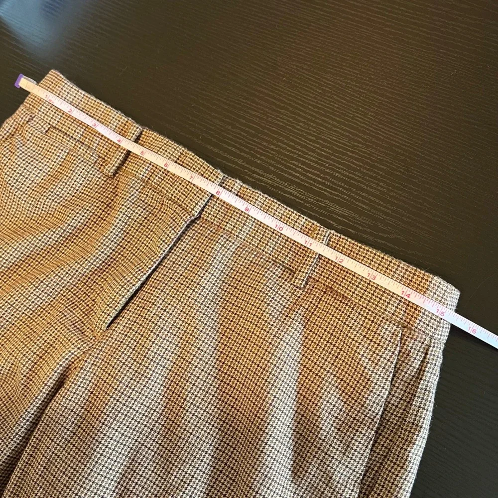 J. Crew Women's Brown Houndstooth Straight Leg Trousers Plaid Dress Pants 6